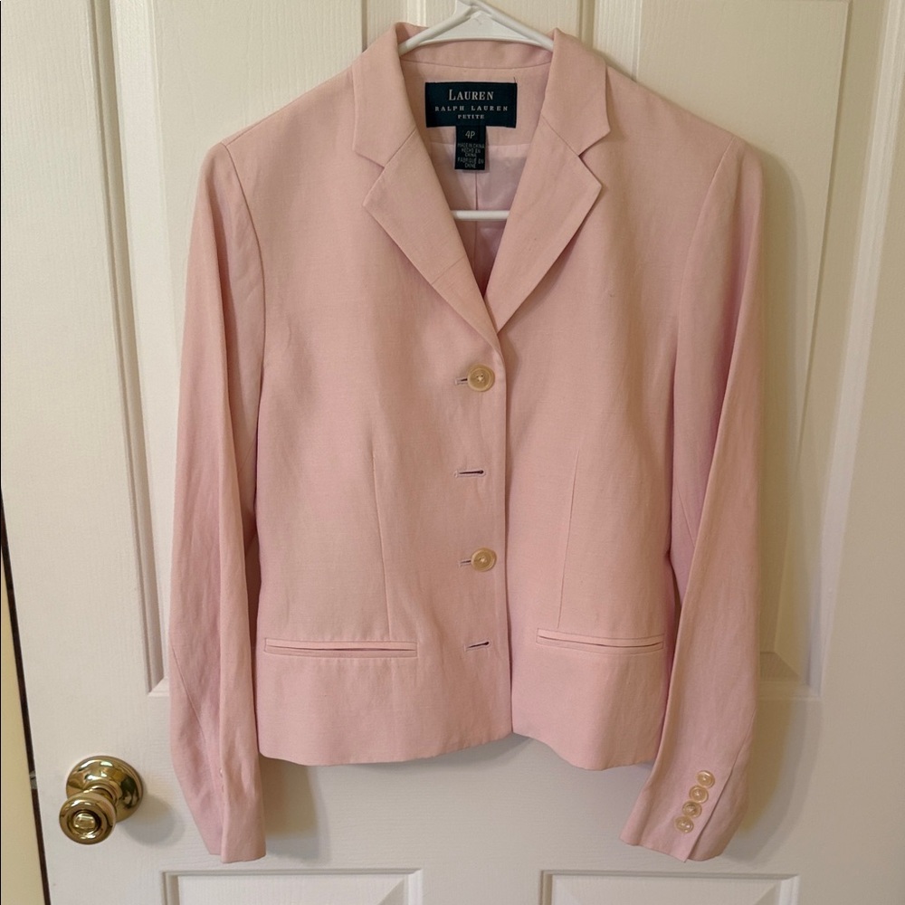 Lauren Ralph Lauren Light Pink Single-Breasted Blazer